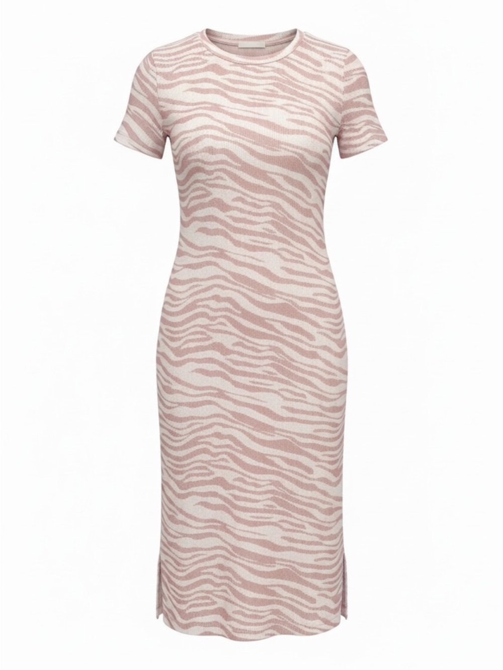 Daily Practice Zebra Print Waffle Knit Midi Dress - sz Small